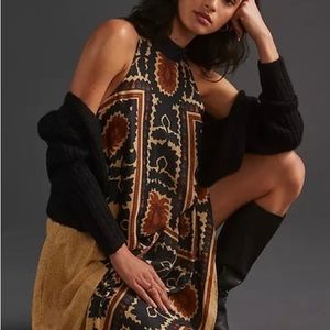 Anthropologie Farm Rio Floral Halter Maxi Dress